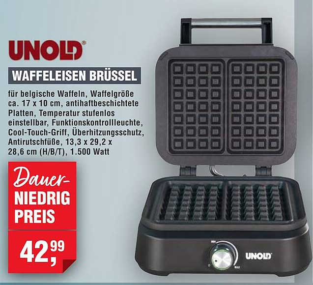UNOLD Waffeleisen Brüssel
