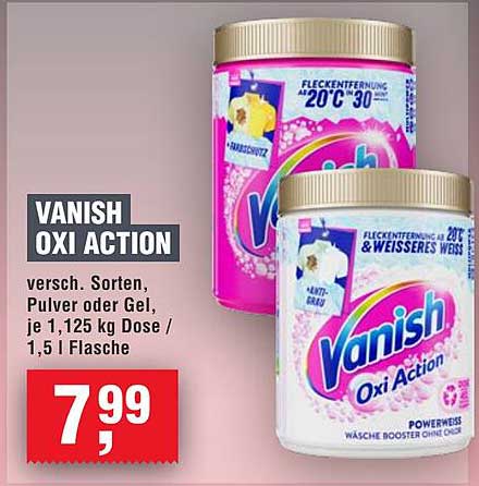 VANISH OXI ACTION Fleckenentferner - 1,125 kg Dose oder 1,5 l Flasche