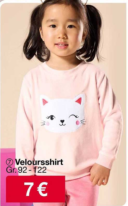 Veloursshirt für Kinder in Größe 92 - 122