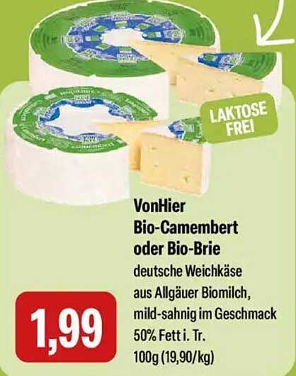 VonHier Bio-Camembert oder Bio-Brie