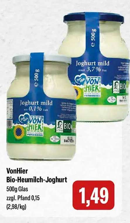 VonHier Bio-Heumilch-Joghurt 500g Glas