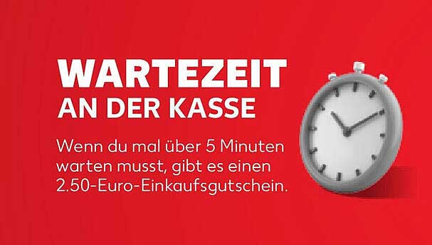 Wartezeit an der Kasse – 2,50-Euro-Einkaufs-Gutschein