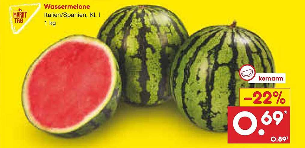 Wassermelone Italien/Spanien, Kl. I, 1 kg