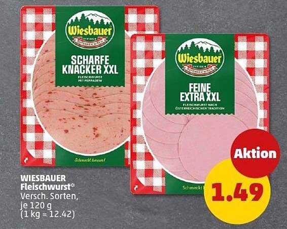 WIESBAUER Fleischwurst - verschiedene Sorten, je 120 g