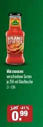 Würzsaucen verschiedene Sorten je 250-ml-Glasflasche