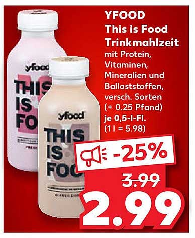YFOOD This is Food Trinkmahlzeit - 25% Rabatt!