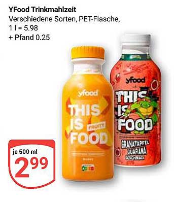 YFood Trinkmahlzeit - Verschiedene Sorten, PET-Flasche