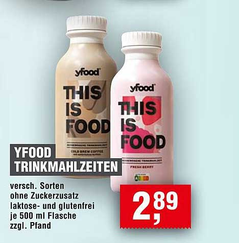 yfood Trinkmahlzeiten – Verschiedene Sorten ohne Zuckerzusatz