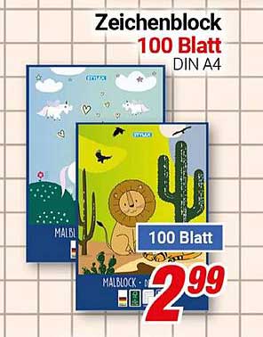 Zeichenblock 100 Blatt DIN A4