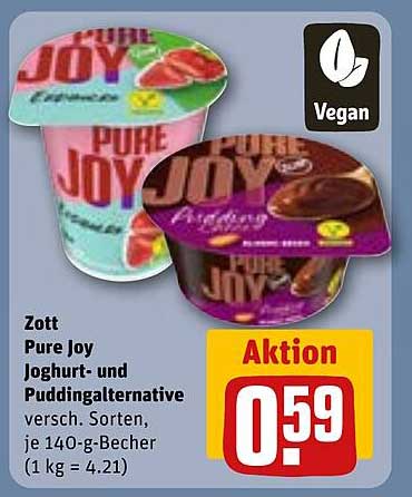 Zott Pure Joy Joghurt- und Puddingalternative