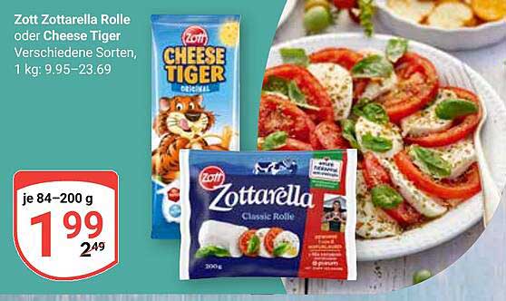 Zott Zottarella Rolle oder Cheese Tiger – Verschiedene Sorten