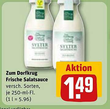Zum Dorfkrug Frische Salatsauce verschiedene Sorten, je 250-ml-Fl.