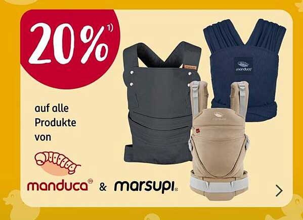20% Rabatt auf alle Produkte von manduca & marsupi