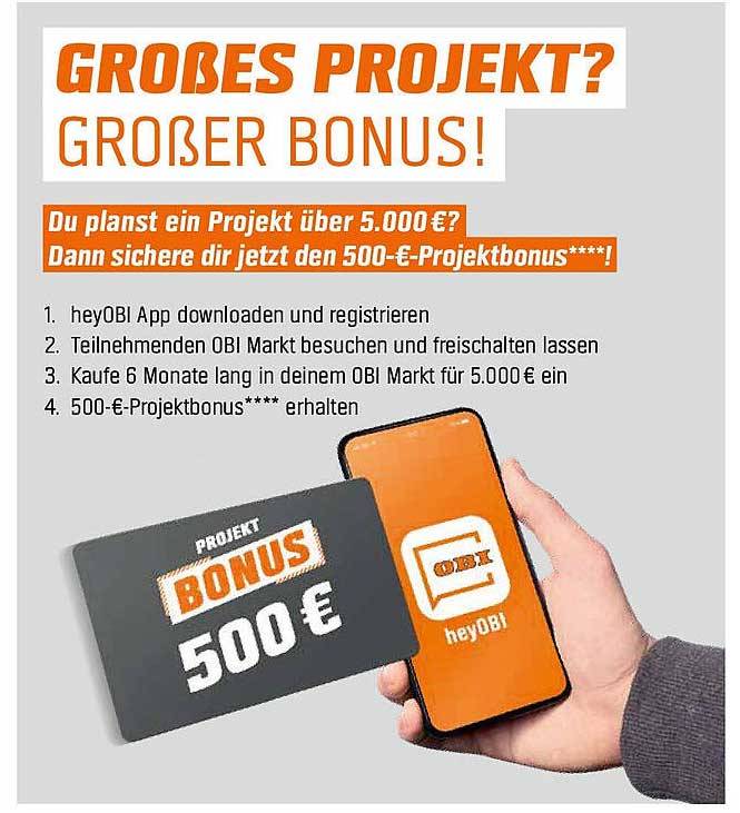 500-€-Projektbonus bei OBI