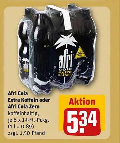 Afri Cola Extra Koffein oder Afri Cola Zero - 6 x 1,0 l