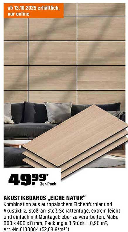 AKUSTIKBOARDS „EICHE NATUR“