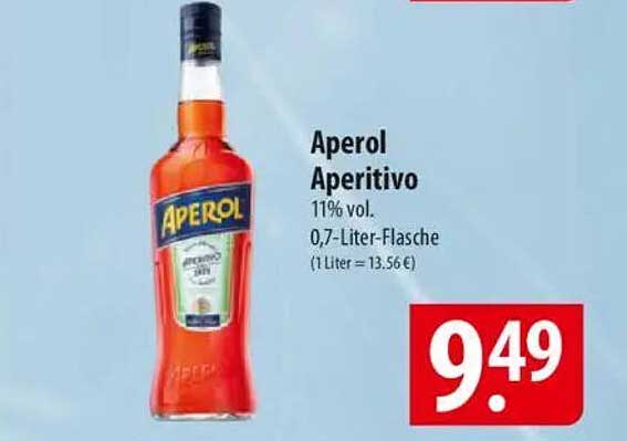 Aperol Aperitivo 11% vol. 0,7-Liter-Flasche