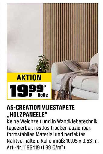 AS-CREATION Vliestapete „Holzpaneele“