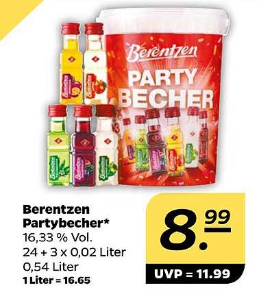 Berentzen Partybecher 24 + 3 x 0,02 Liter