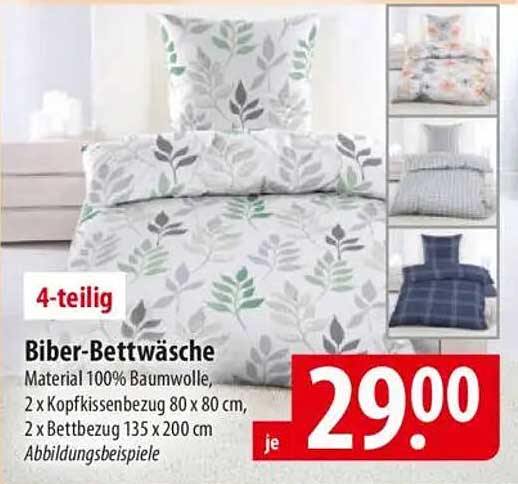 Biber-Bettwäsche 4-teilig