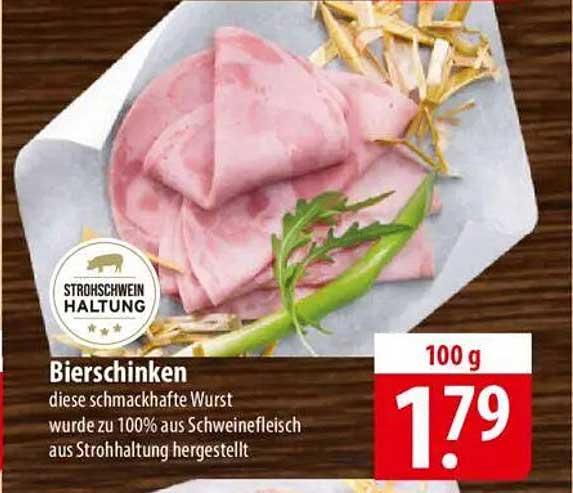 Bierschinken 100 g für nur 1,79 €
