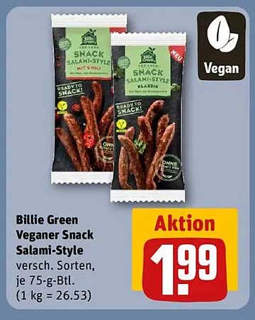Billie Green Veganer Snack Salami-Style