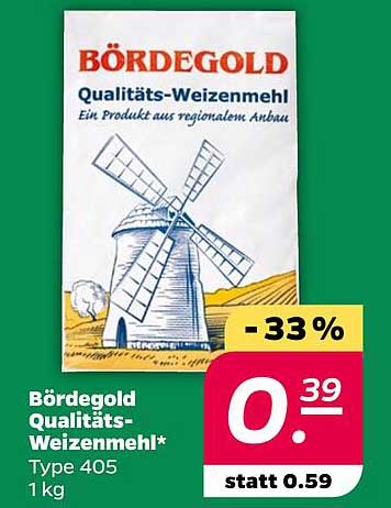 Bördegold Qualitäts-Weizenmehl* Type 405 1 kg