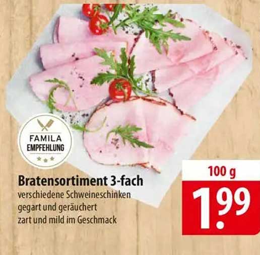 Bratensortiment 3-fach - verschiedene Schweineschinken