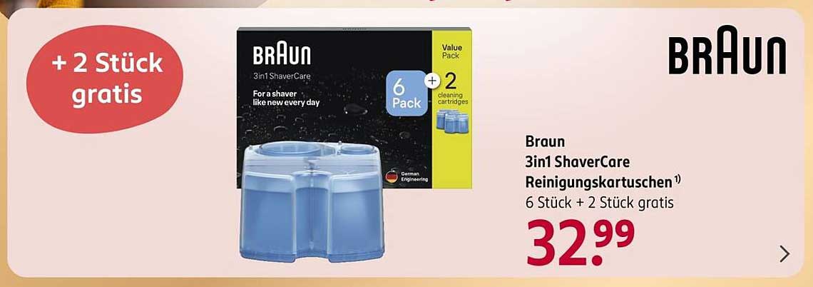 Braun 3in1 ShaverCare Reinigungskartuschen 6 Stück + 2 Stück gratis