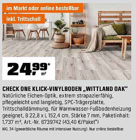 CHECK ONE KLICK-VINYLBODEN „WITT LAND OAK“