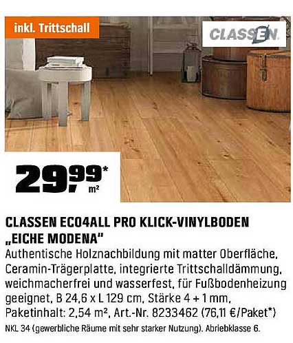 CLASSEN ECO4ALL PRO KLICK-VINYLBODEN "EICHE MODENA"