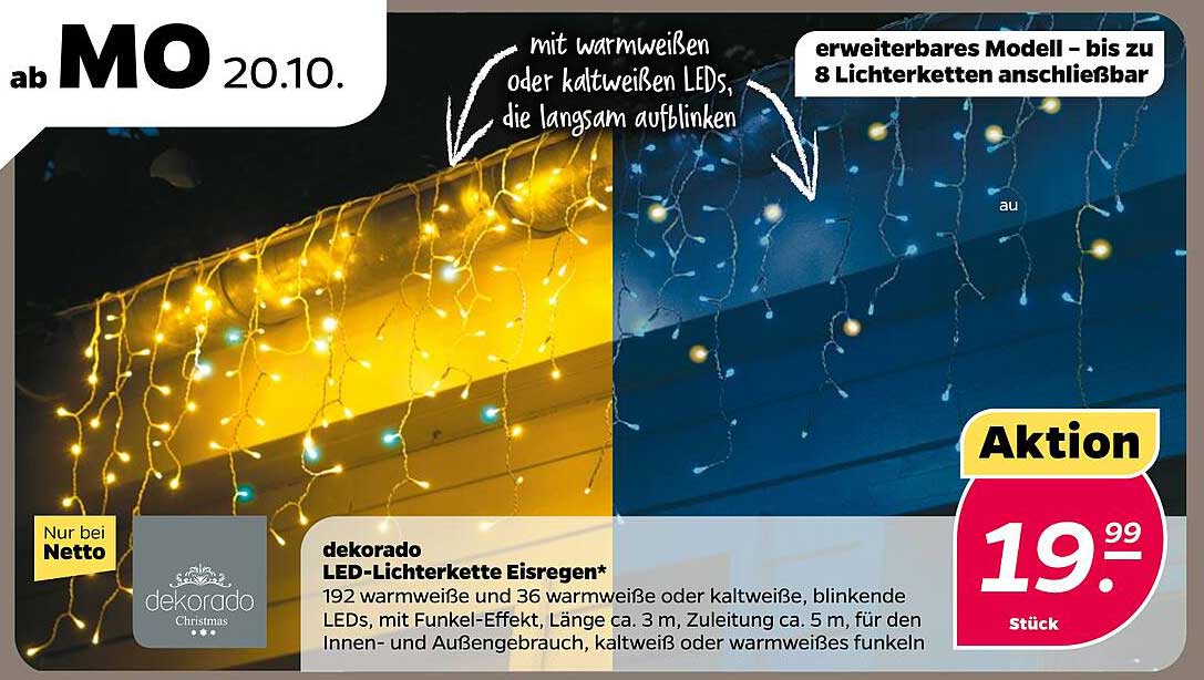 dekorado LED-Lichterkette Eisregen