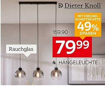 Dieter Knoll Hängelampe aus Rauchglas