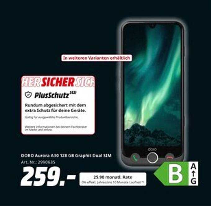 DORO Aurora A30 128 GB Graphit Dual SIM