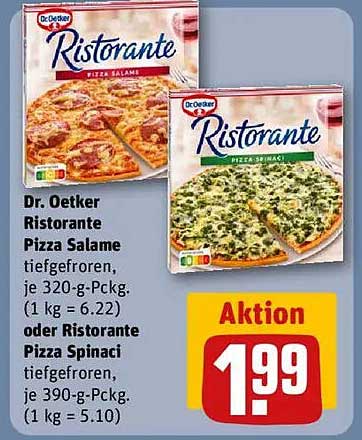 Dr. Oetker Ristorante Pizza Salame oder Pizza Spinaci