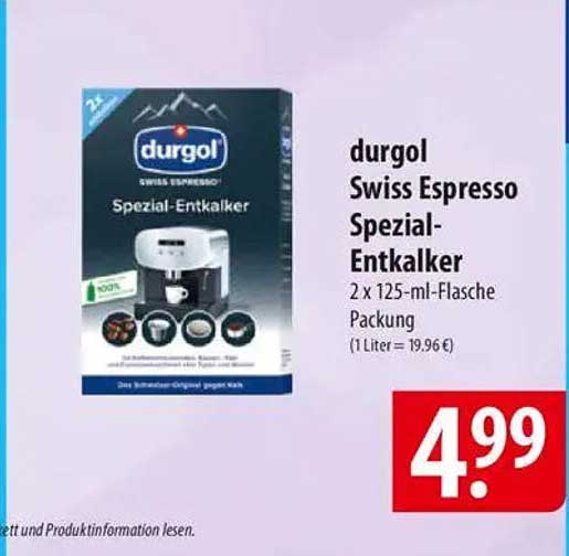 durgol Swiss Espresso Spezial-Entkalker 2 x 125-ml-Flasche Packung