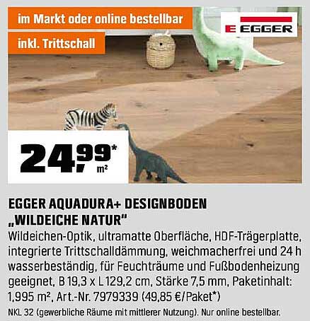 EGGER AQUADURA+ DESIGNBODEN „WILDEICHE NATUR“
