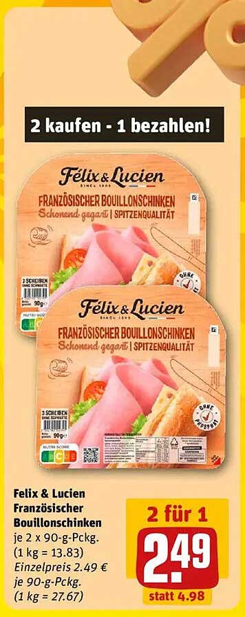 Felix & Lucien Französischer Bouillonschinken - 2 kaufen, 1 bezahlen!