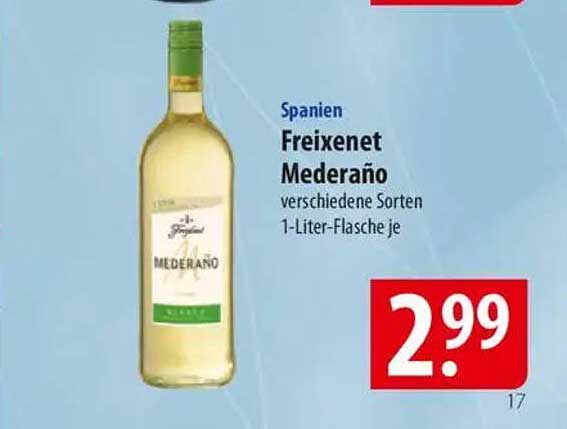 Freixenet Mederaño – verschiedene Sorten 1-Liter-Flasche je