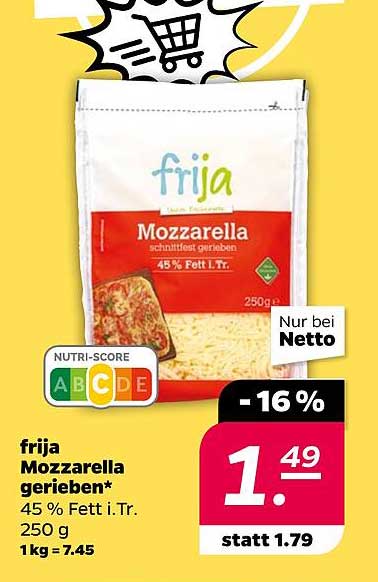 frija Mozzarella gerieben 250 g