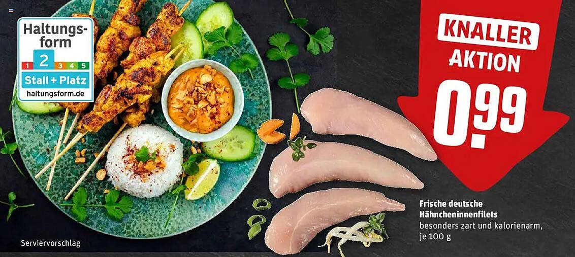 Frische deutsche Hähncheninnenfilets - besonders zart und kalorienarm, je 100 g