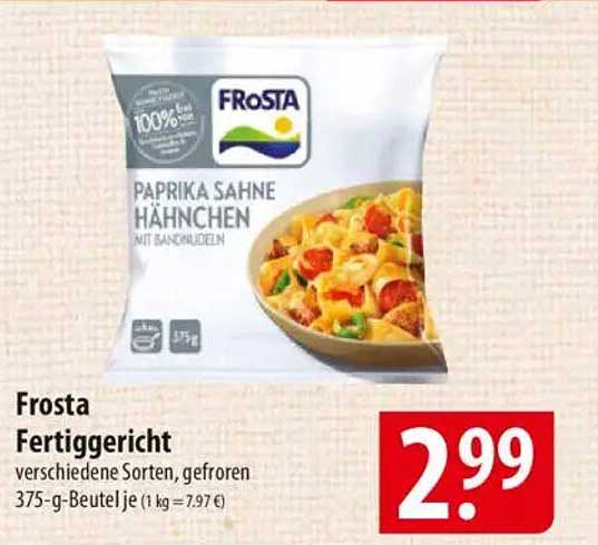 Frosta Fertiggericht Paprika Sahne Hühnchen, 375 g
