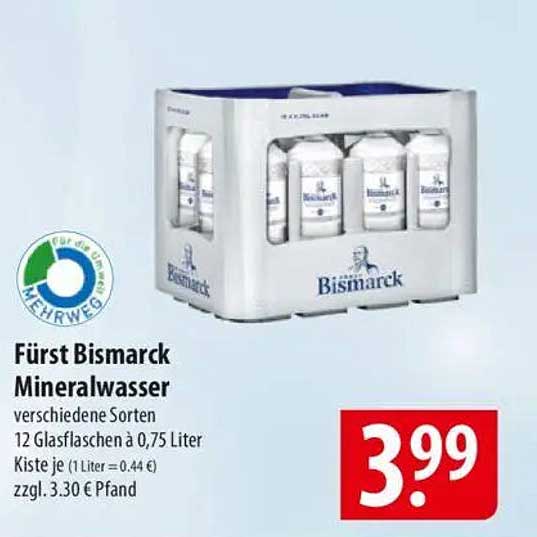 Fürst Bismarck Mineralwasser - 12 Glaskisten à 0,75 Liter