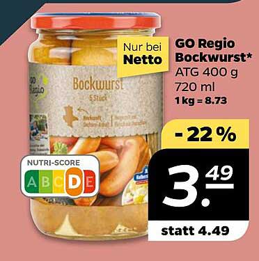 GO Regio Bockwurst* ATG 400 g