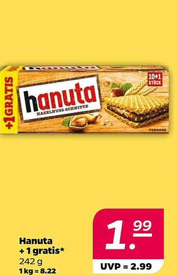 Hanuta Haselnuss-Schnitten + 1 gratis*