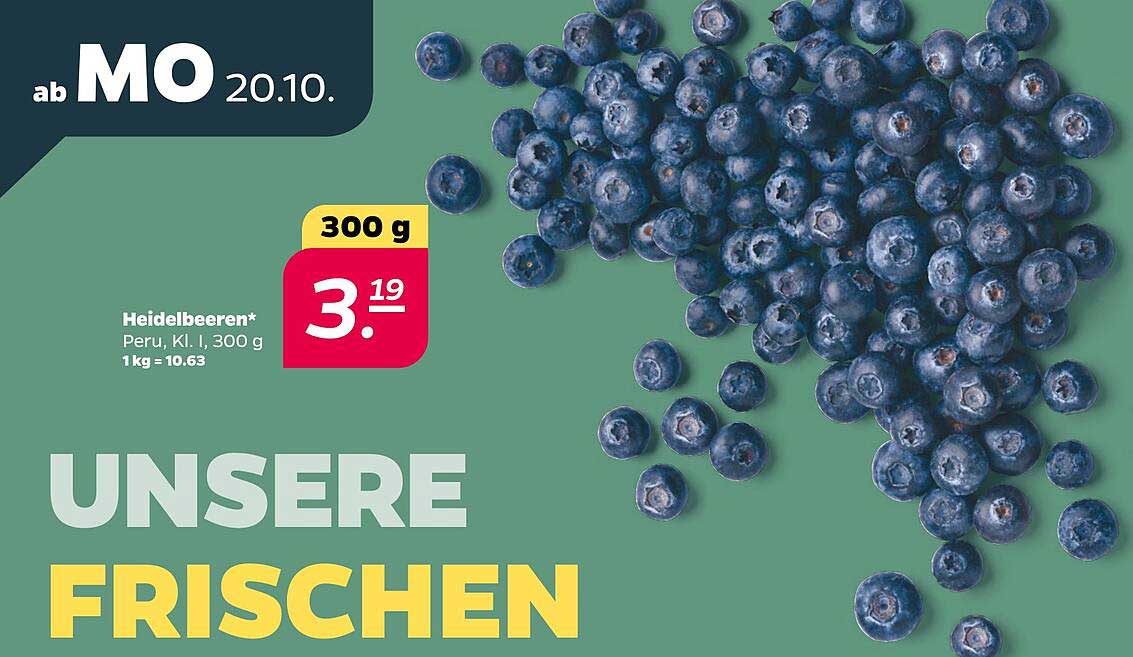 Heidelbeeren - Frisch aus Peru, 300 g für nur 3,19 €