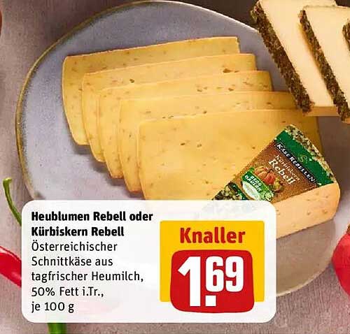 Heublumen Rebell oder Kürbiskern Rebell - Österreichischer Schnittkäse aus tagfrischer Heumilch