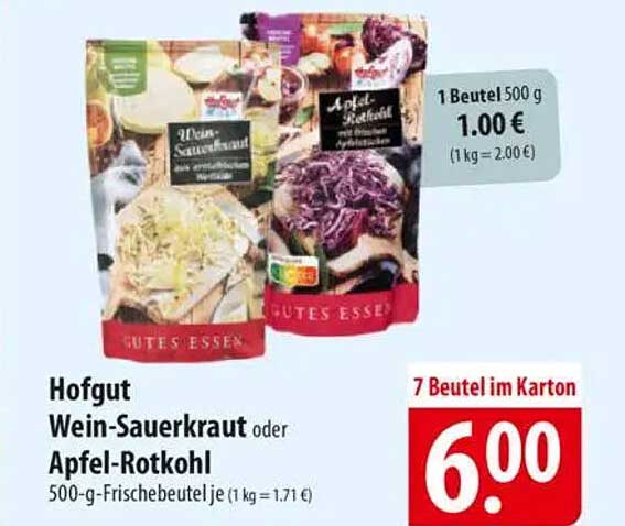 Hofgut Wein-Sauerkraut oder Apfel-Rotkohl