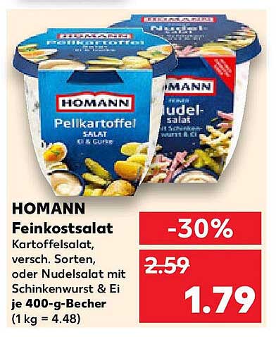 HOMANN Feinkostsalat - 30% Rabatt auf ausgewählte Sorten