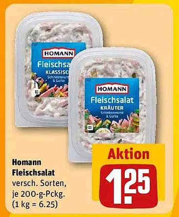 Homann Fleischsalat - verschiedene Sorten, je 200-g-Pckg.